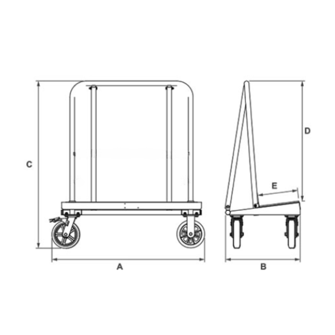 Max Aggressive QLI Drywall Cart Dimensions